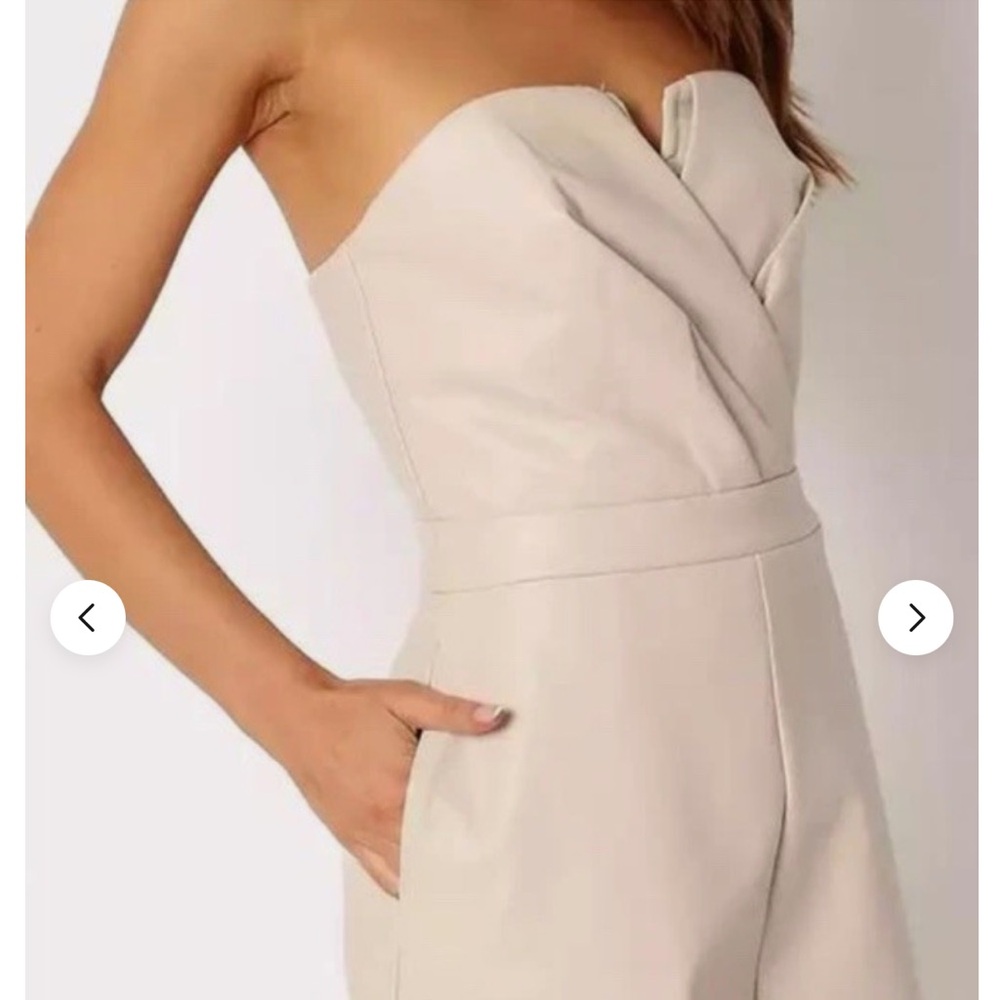 “PETAL + PUP” Mikaela Vegan Leather Strapless Romper - Picture 13 of 15